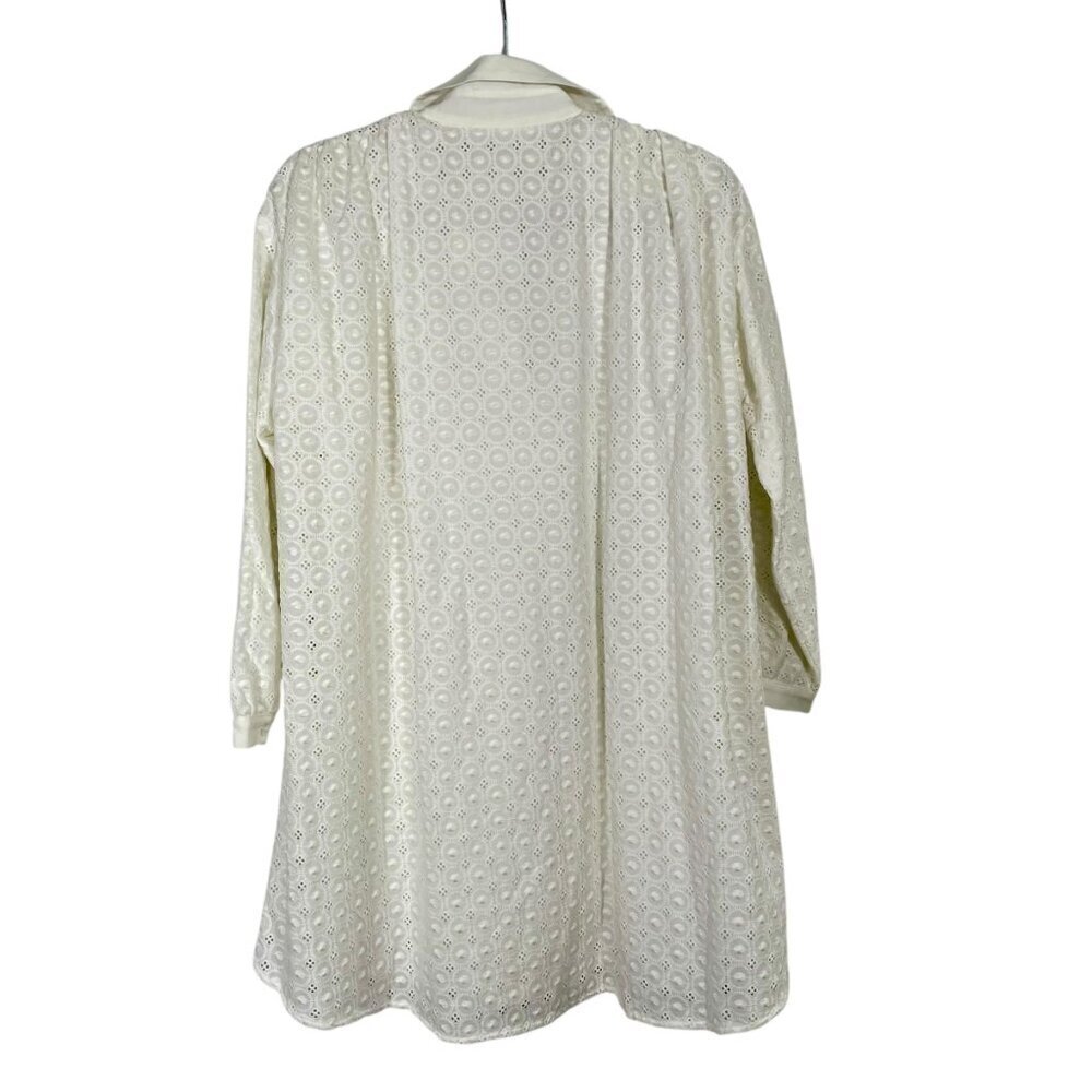 SAARADE White Cotton Eyelet Shirt Dress Scandinavian Chic NWT US 4 / EU 36 - Picture 3 of 15